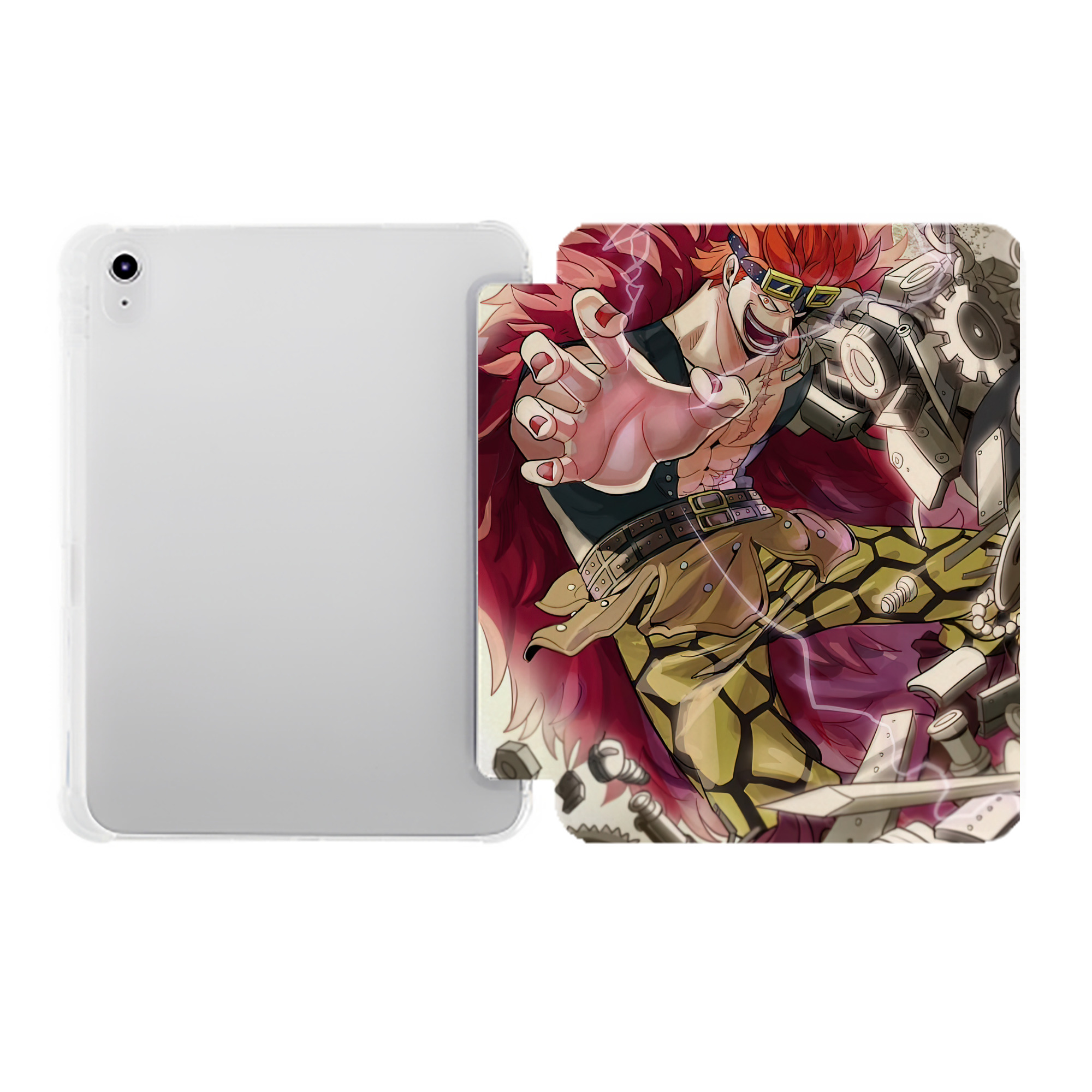 （画像用） ワンピース ONE PIECE IPad ケース ペン収納付き 三つ折りスタンド PUレザー×シリコン 対応機種9.5/10.5/10.9インチ